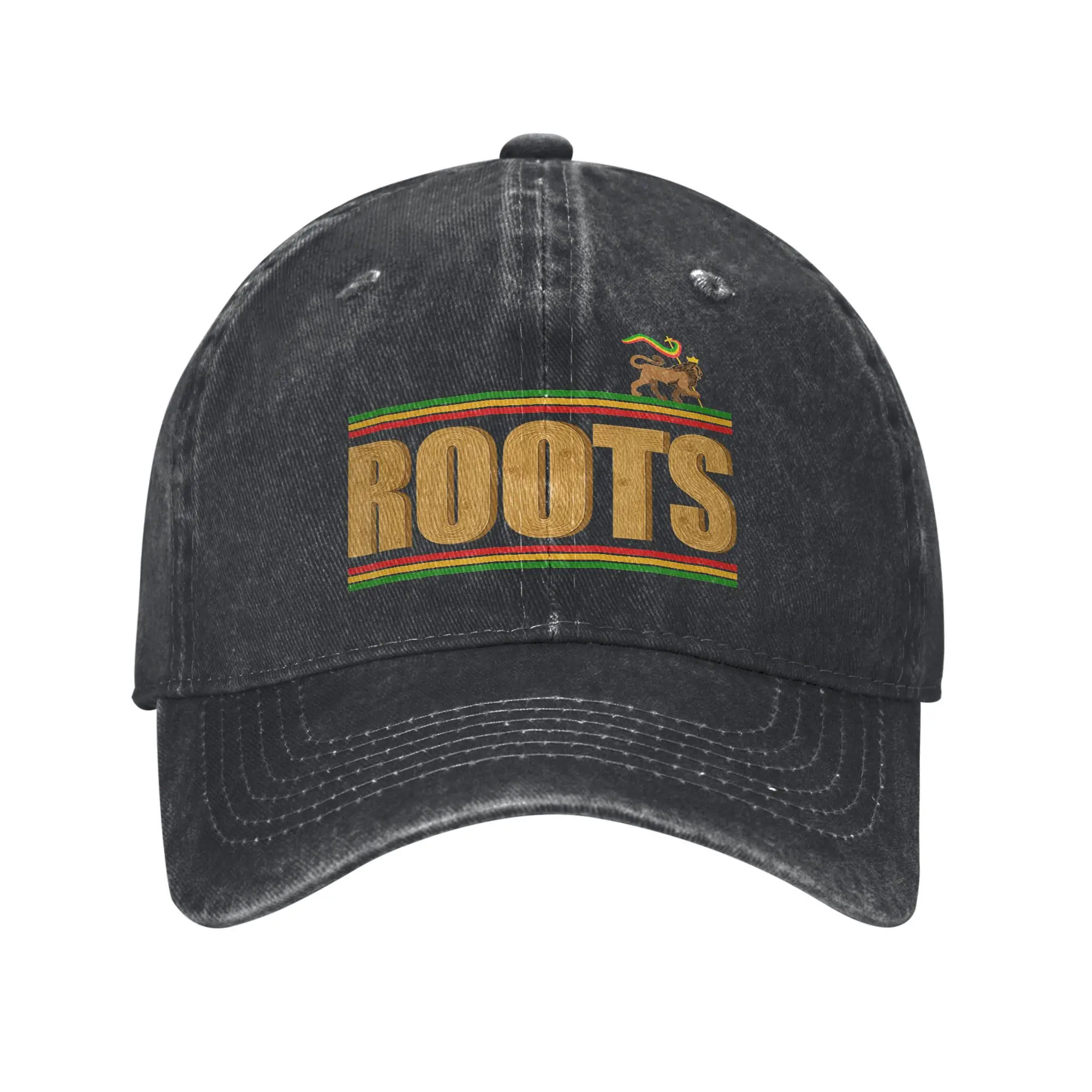 Roots Reggae Music Lion of Judah Baseball Cap Men Women Distressed Denim Snapback Cap Jamaica Outdoor Travel Adjustable Fit Hats