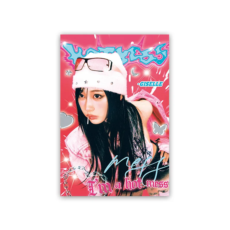 7pcs Kpop WINTER KARINA GISELLE NINGNING Album Hot Mess periferiche confezione regalo collezione di fan carta commemorativa Poster Photocard