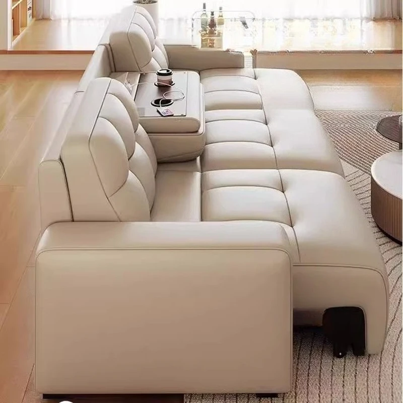 

Italian Luxury Sofas Genuine Leather Extendeble Bedrooms Straight Sofa Comfortable Convertible Divano Soggiorno Home Furniture