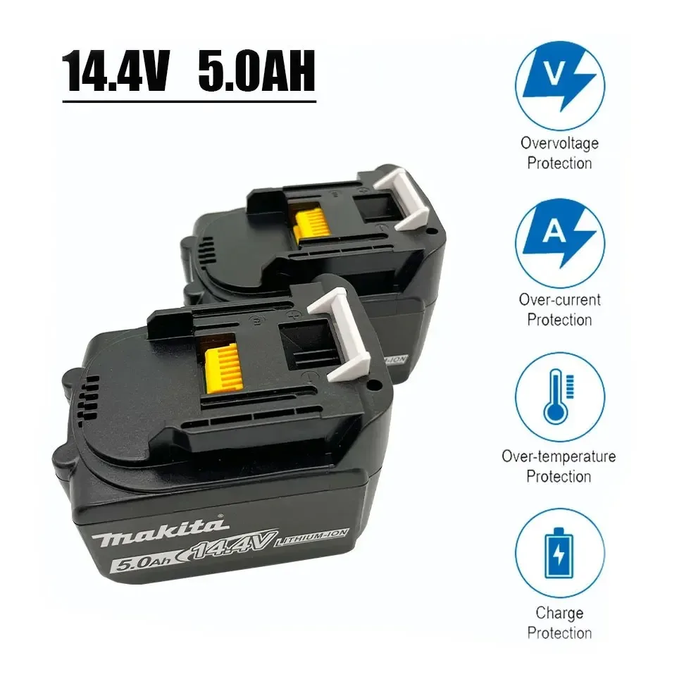 Original Makita14.4V 5000mAh Rechargeable Li-ion  For Makita14V Batteries BL1460 BL1430 1415 194066-1Replacement Lithium Battery