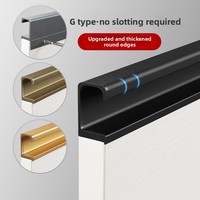 1000Mm invisible slotted handle embedded concealed kitchen cabinet door drawer modern simple wholesale G type aluminum alloy