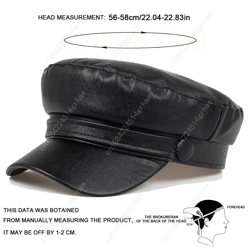 Pu Leathe Solid Color Army Caps Spring and Autumn Outdoor Casual Adult Sun Hats Hip Hop Hat Sunscreen Hat Sports Cap