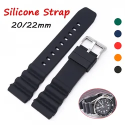 20mm 22mm Silicone Strap For Rolex SUBMARINER for Seiko SKX007 SRP777J1 for Casio Sport Watchband Waterproof Diving Bracelet