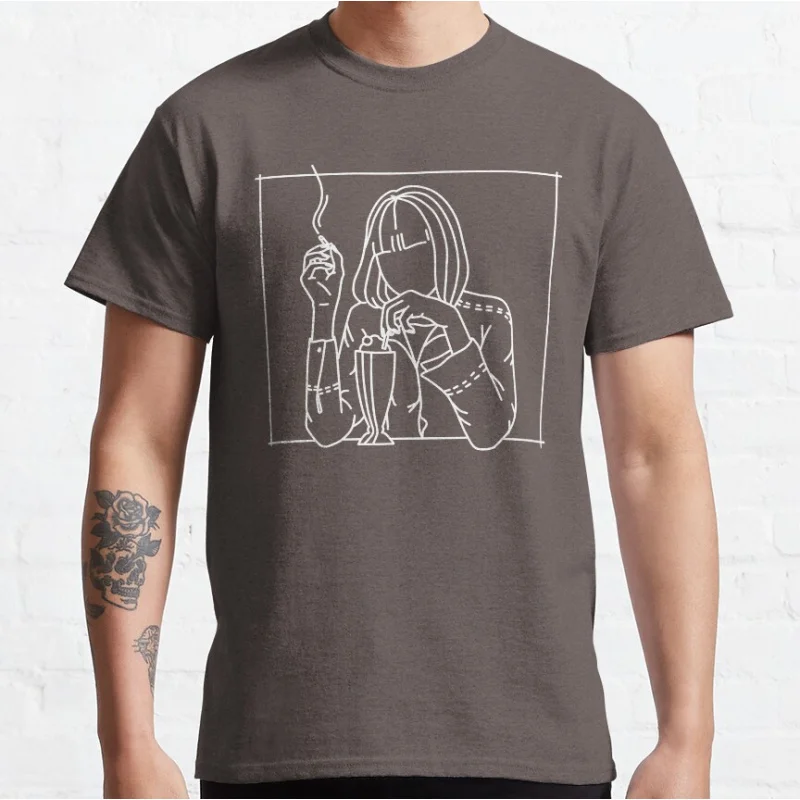 Mia Wallace Line Aesthetic 80s vintage movie Pulp fiction Short-sleeve crewneck T-shirt for men large size Adult Tops S-6xl