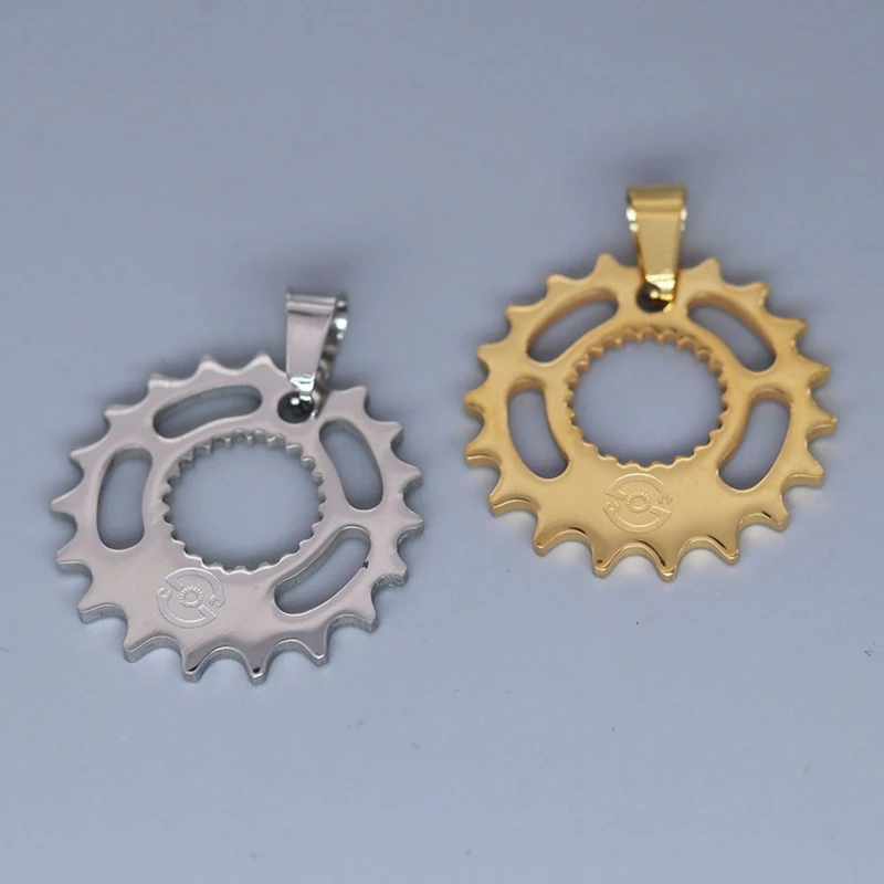 2PCS Steampunk Gear Charms For Jewelry Making Necklace Polishing Etch Stainless Steel Pendant DIY Craft Accessories Supplies