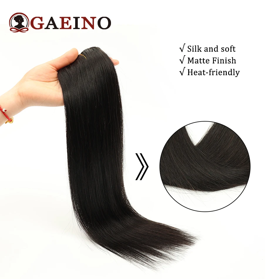 Gaeino Halo Hair Extensions Human Hair Wire Clip In Hair One Piece With Invisible Fish Line Hair Extension For Women 14-28Inch - view 4