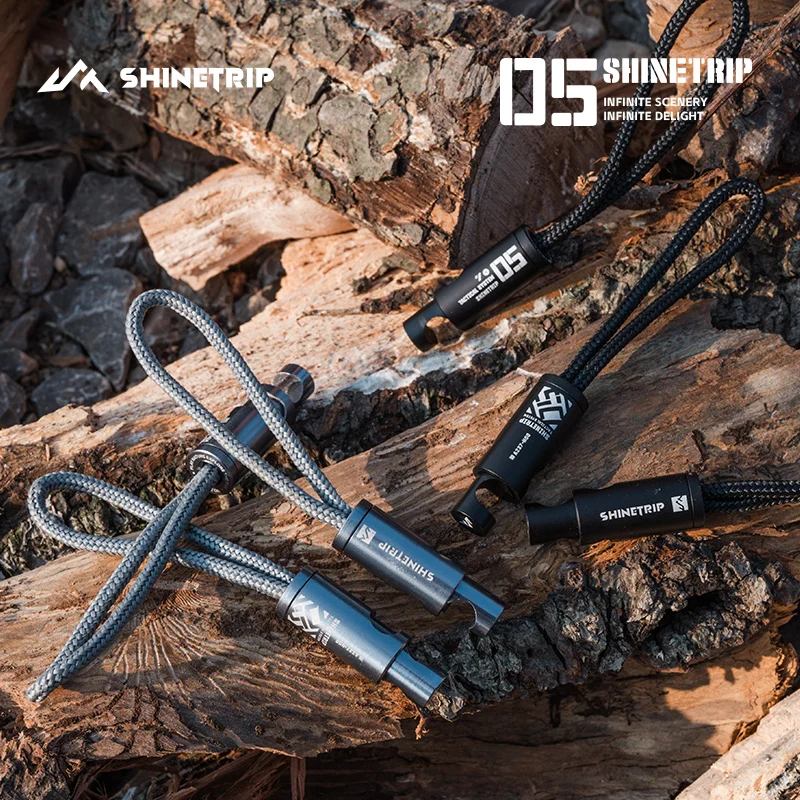 Outdoor Multifunctional Lanyard Hook ShineTrip Piston Opening Clip Aluminium Alloy Lightweight Tactical Wind Rope Lanyard Buckle