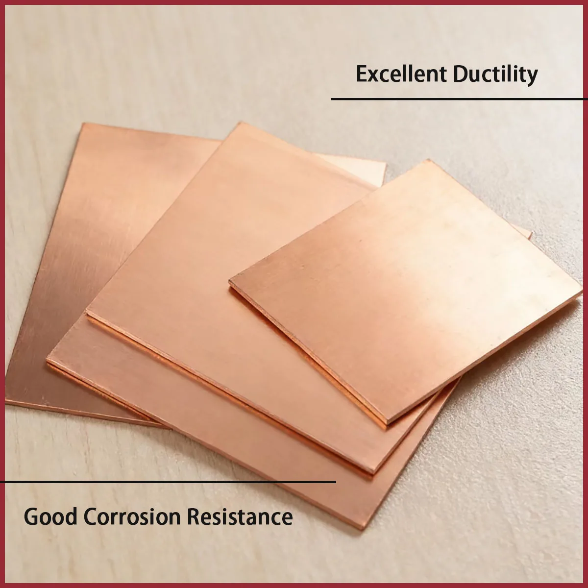 Copper Square Plate with a Thickness of 0.5-2mm Is Used for Building Decoration