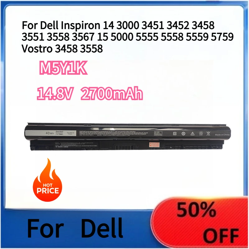 

M5Y1K Battery 14.8V 2700mAh For Dell Inspiron 14 3000 3451 3452 3458 3551 3558 3567 15 5000 5555 5558 5559 5759 Vostro 3458 3558