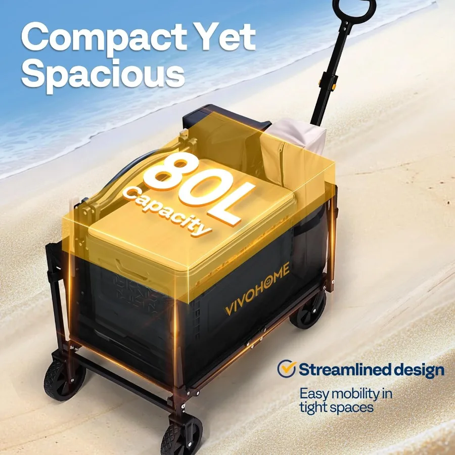 Carrello pieghevole Carro multiuso pieghevole portatile leggero con ruote AllTerrain per generi alimentari Sport Giardino Shopping Ca