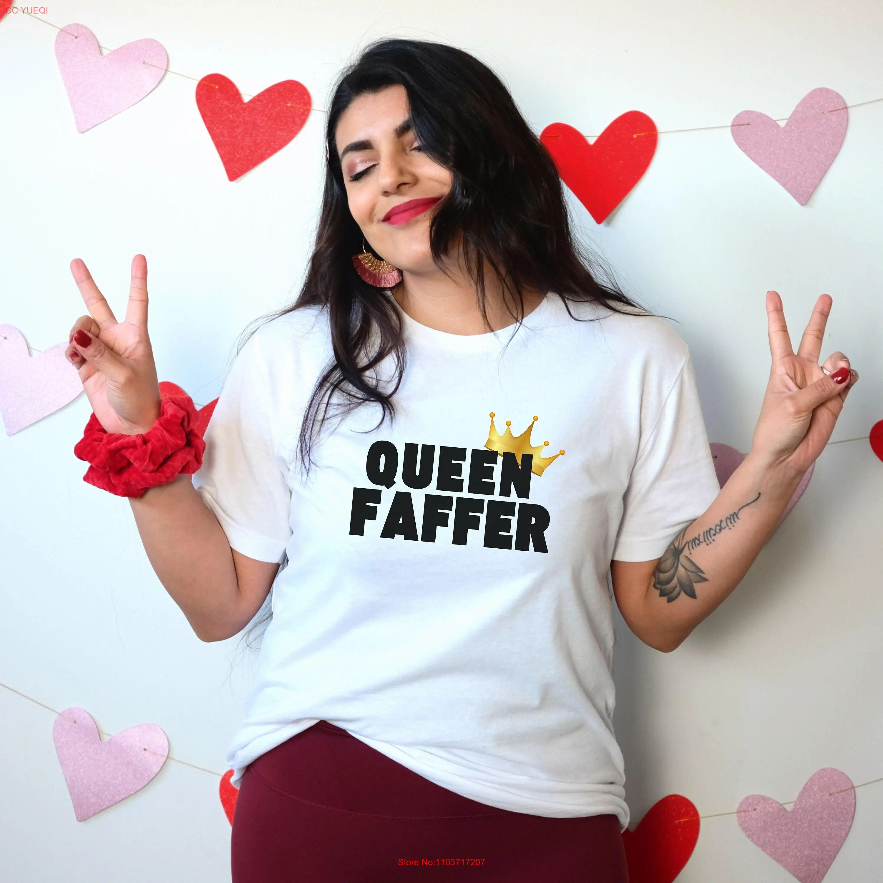 Kaus QUEEN FAFFER Kaus Lucu untuk Kehidupan Anda Faff Procrastinator Lengan Panjang atau Pendek Lucu