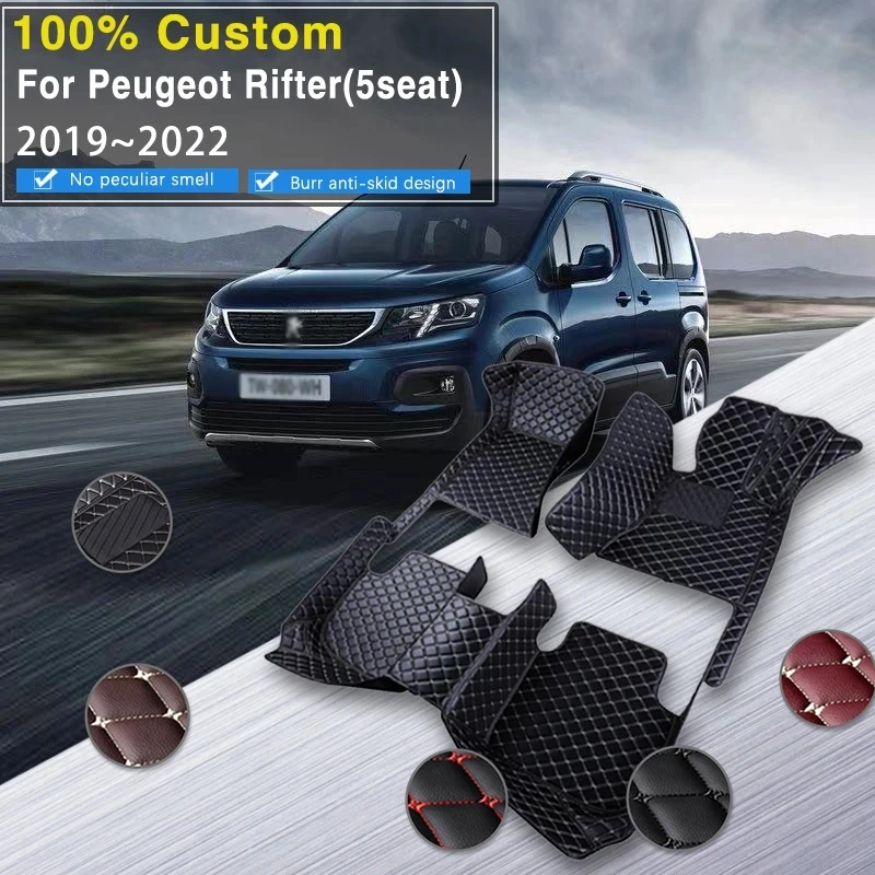 Car Floor Mats For Peugeot Rifter K9 2019 2020 2021 2022 5seat Passenger Versions Waterproof Car Carpet Foot Mat Car Accessories