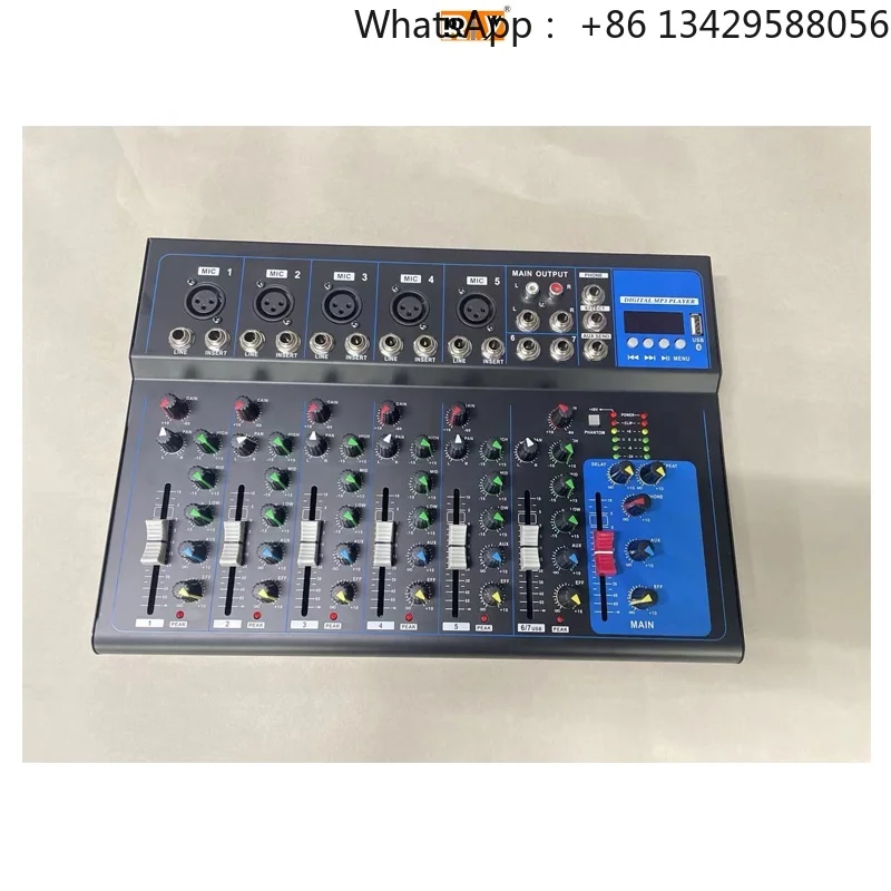 F7 6CH USB Audio Mixer-Portable Mini Console with +48V USB Recording for Singing & Webcast