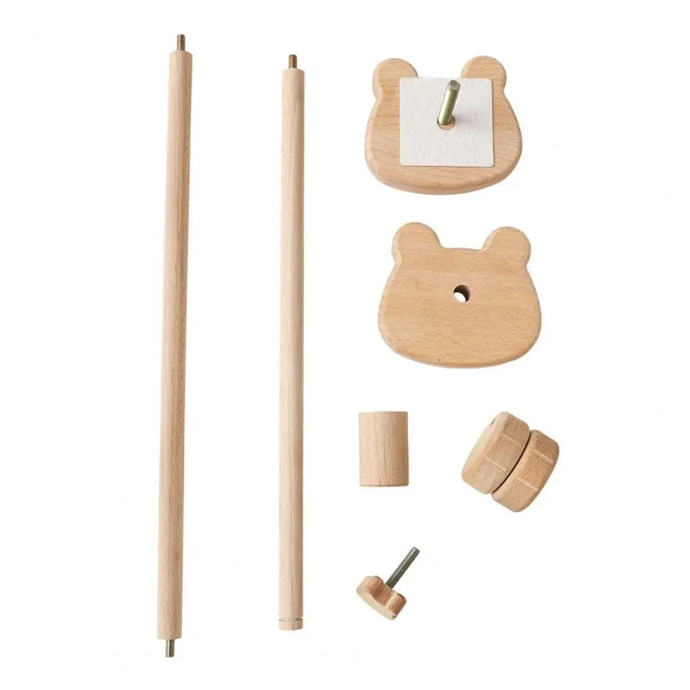 Adjustable Baby Rattle Holder Wooden Baby Rattle Bracket Infant Wooden Rattle Toy Holder for Crib Rotatable Baby for Newborns