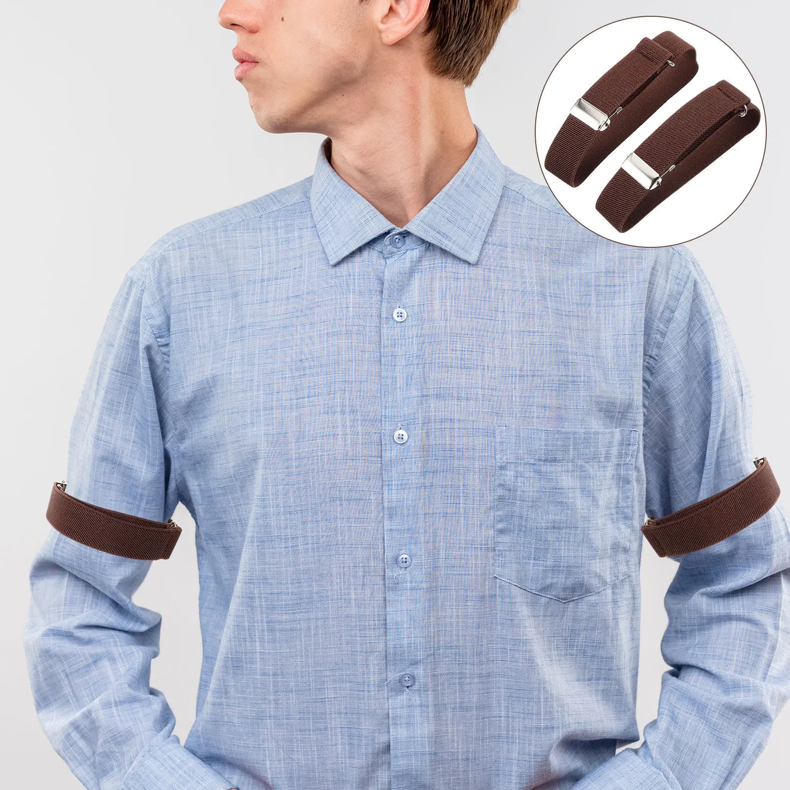 1Pair Sleeve Garters Elastic Armband Strong Shirt Cuffs for Men Women Comfortable Arm Bands Sleeve Holders Multi-Use Fashion