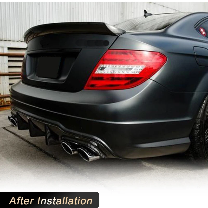 For W204 C63 Carbon Fiber Rear Lip Spoiler Diffuser for Mercedes Benz W204 C300 Sport C63 AMG 2009-2014 Rear Bumper Diffuser FRP