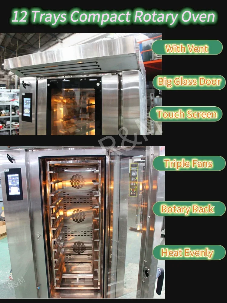 Electric Bakery Equipment Restaurant Used Automatic Rotary Bread Oven Machine Commercial Price in Uganda for Make Pizza and Cake