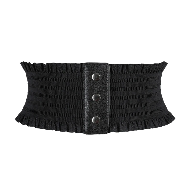 Cinturón ancho elástico para mujer, diseño Simple, decoración de dobladillo, abrigo para mujer, nuevo