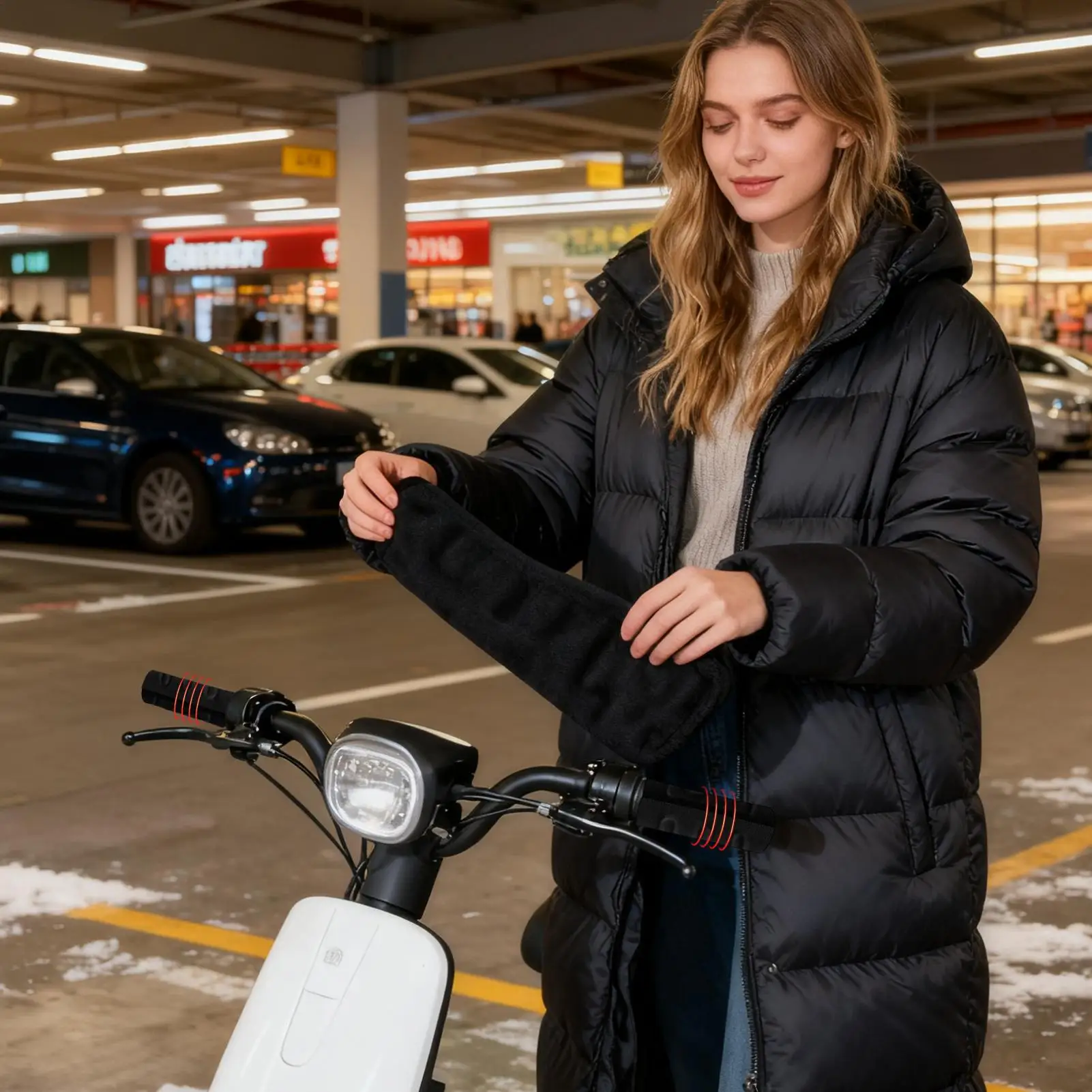 Motorcycle Heated Grips USB Powered Winter Cycling Hand Heater Heated Motorcycle Grip Pads For Winter Cold Weather Scooter Dirt