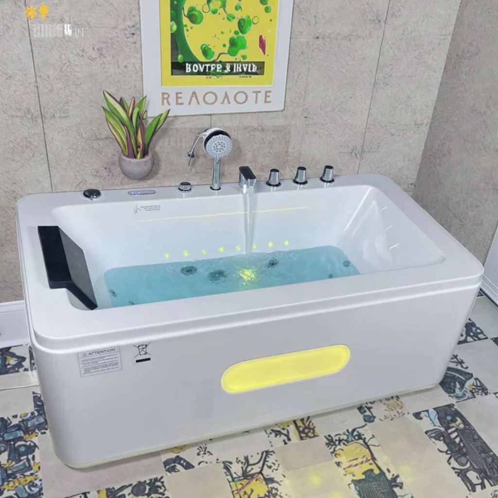 

Icegalax Indoor Two Adult Freestanding Spa Bath Tub Electric Hydro Whirlpool Massage Bathtub