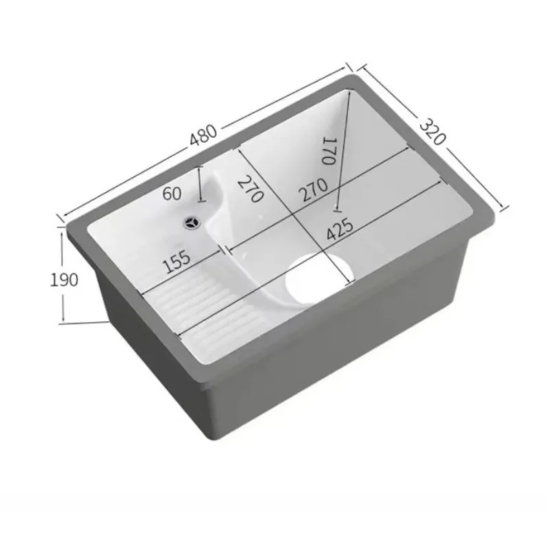 

Керамическая прямоугольная раковина для стирки с гладильной доской, встраиваемая под столешницу, для балкона.