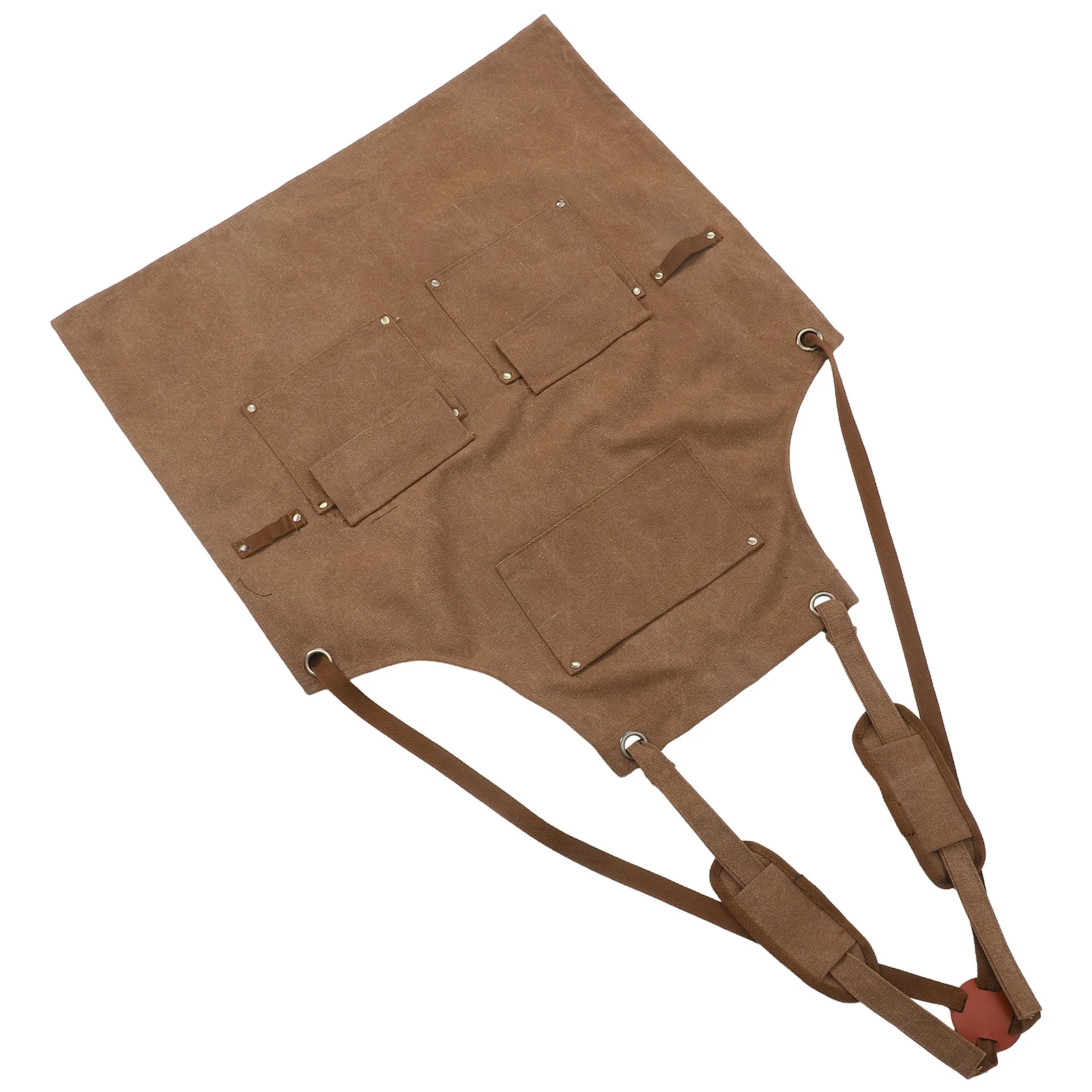 

Canvas Work Apron Thick Heavy-Duty Adjustable Strap Multi-Pocket Apron for Woodworking Carpentry Gardening Kitchen Cooking