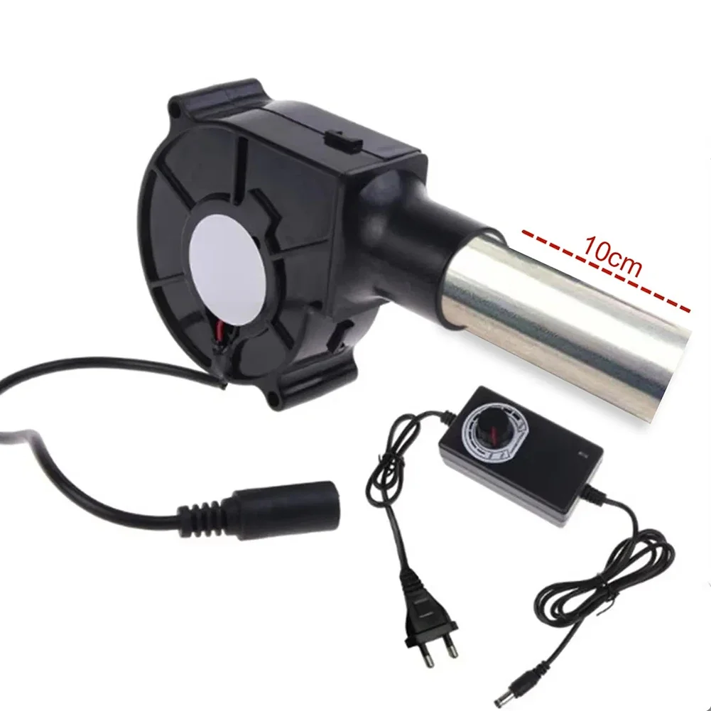220V Handheld BBQ Fan Blower with Variable Speed and Air Collection for Dust Control and Portable Use in Cooking