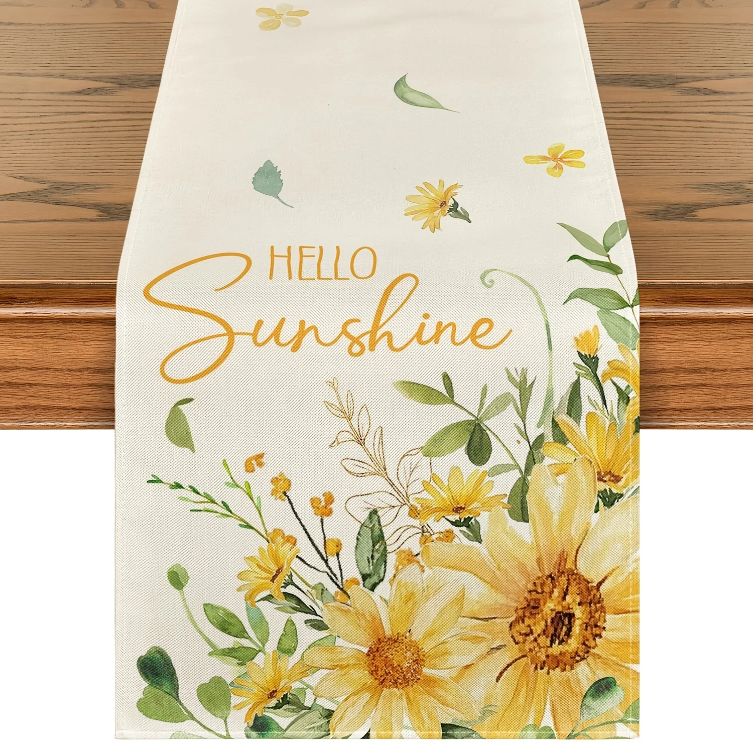 1pc Hello Sunshine Sunflower Eucalyptus Summer Table Runner Seasonal Spring Kitchen Dining Table Decoration For Home Party