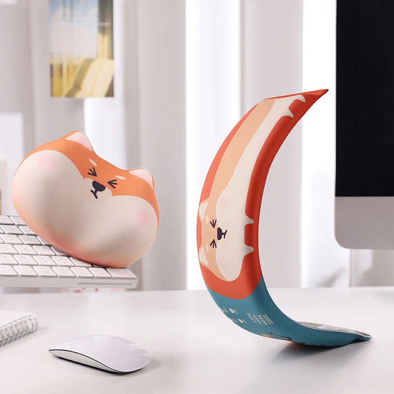 Mouse Keyboard Wrist Protection Rest Pad Shiba Inu Silicone Wrist Protector Hand Rest Soft Office Men And Women Hand Pillow