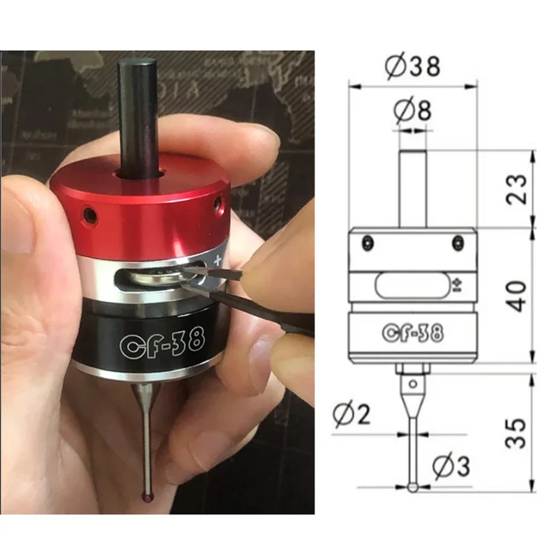 3D Edge Finder Machining Center Cnc Milling Machine 3-Coordinate Precision Probe Centering Rod Tool Setting Instrument Cf-38