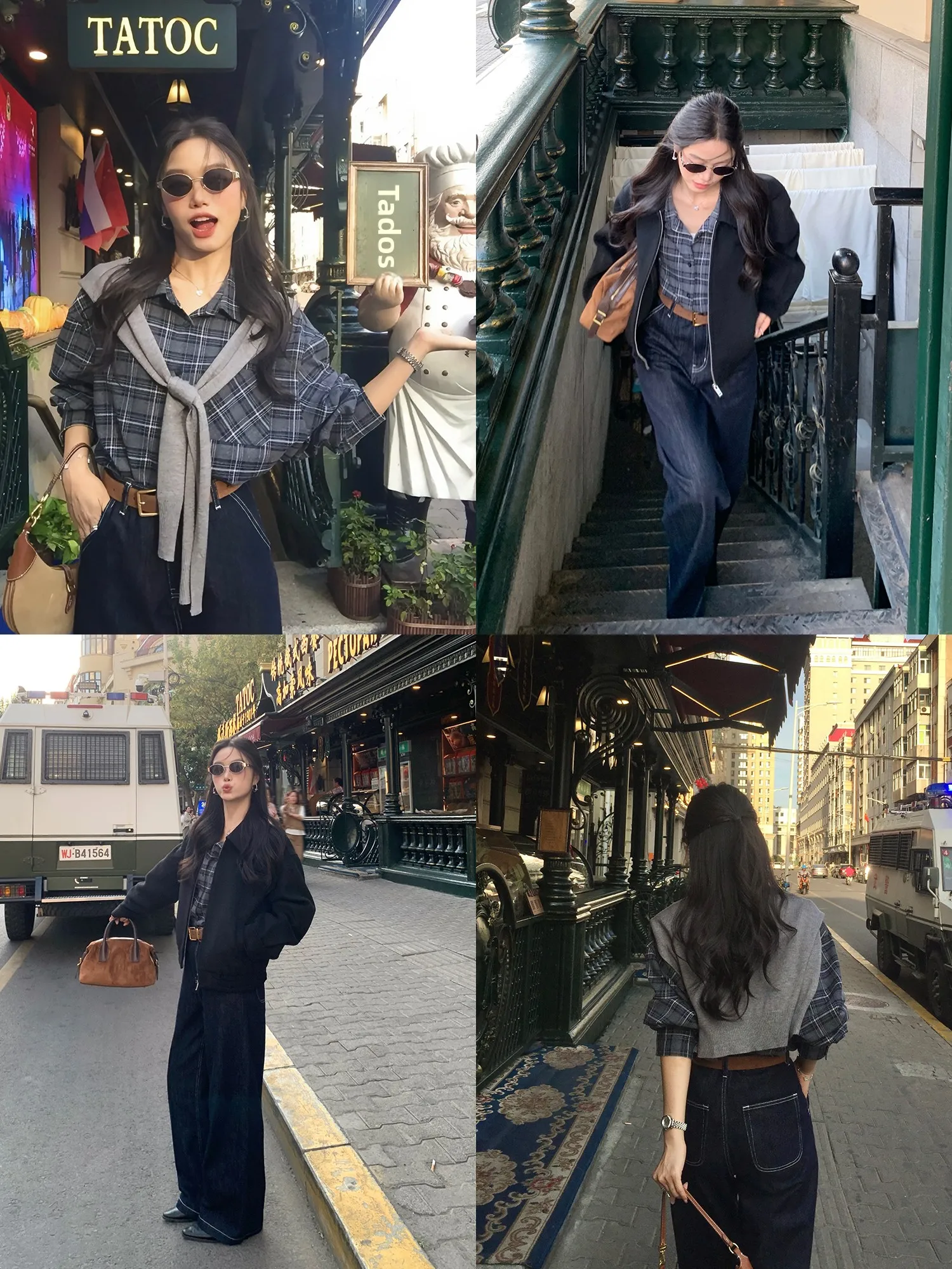 

Pusumede Classic Plaid Long Sve irt Loose Fit Lazy Layering Women's Casual Sle Polyester Blend irt for Girls