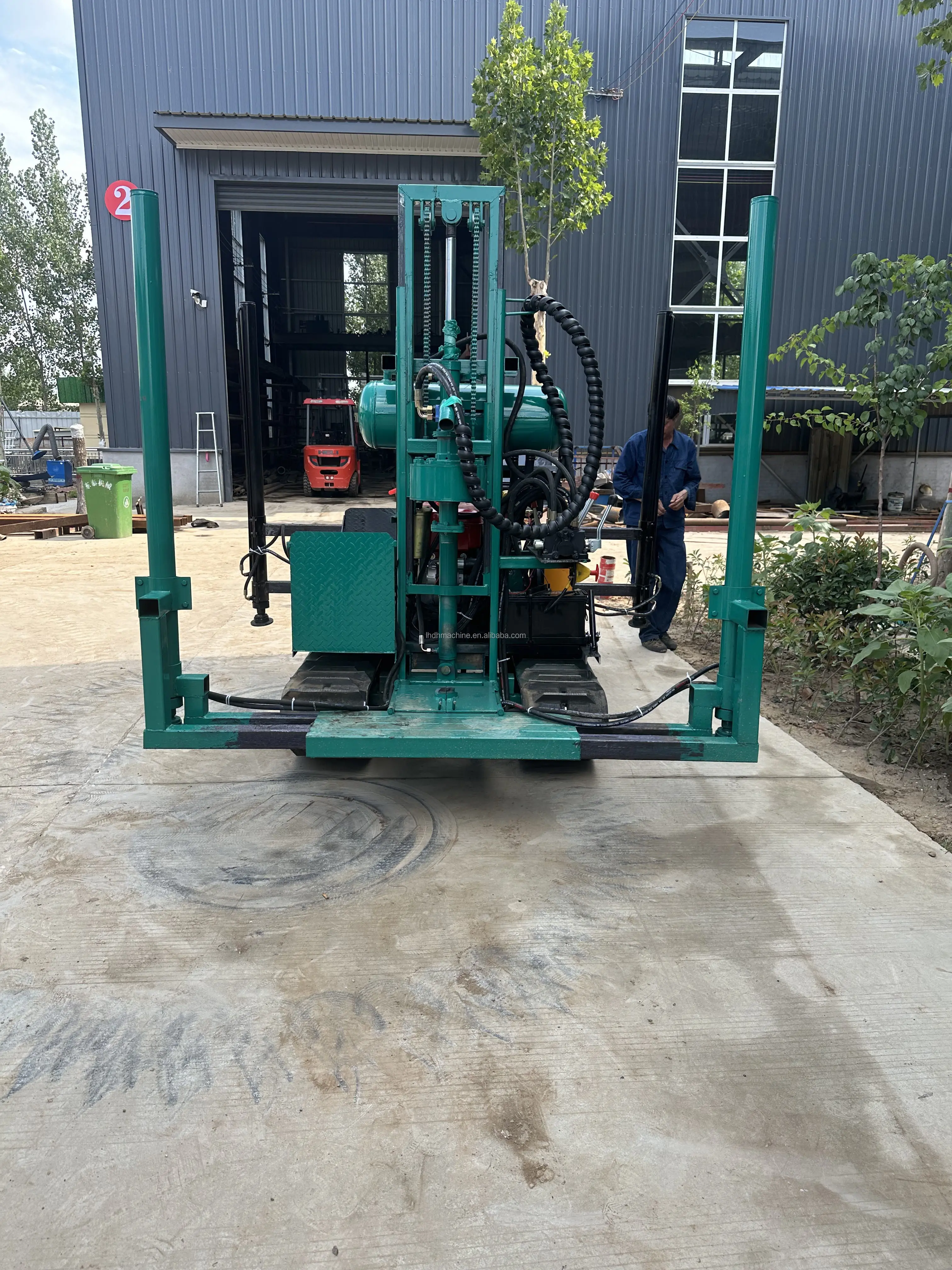 نوع المسار الديزل الهيدروليكي الصغير المحمول 200 متر الزاحف العميق شنت آلة حفر آبار المياه الدوارة #3