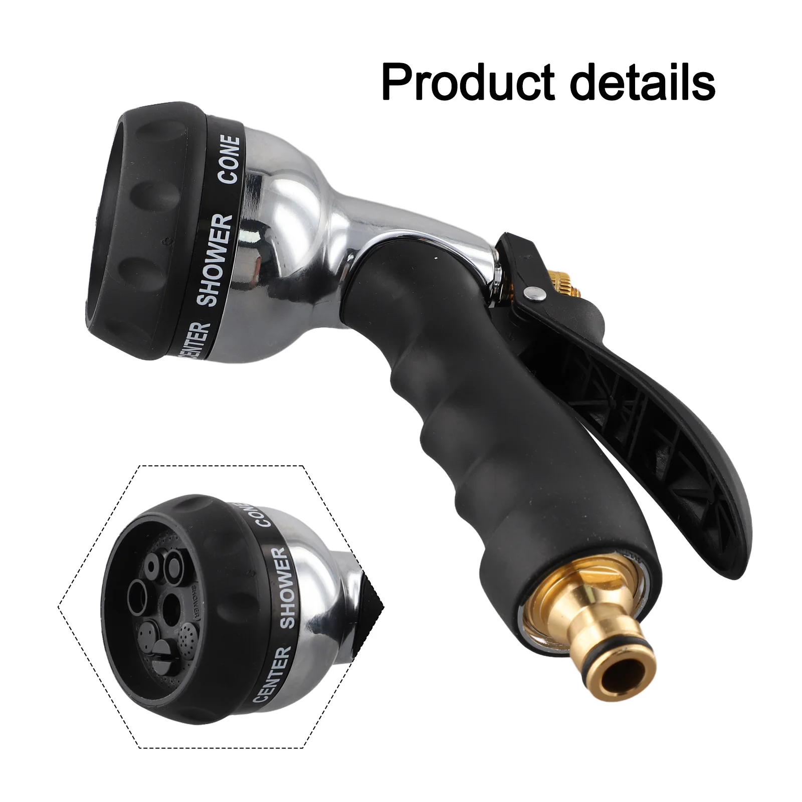 Efficient Water Usage Garden Hose Nozzle Adjustable Watering Patterns Labor-Saving Design Premium Material Rubber Seal Gasket
