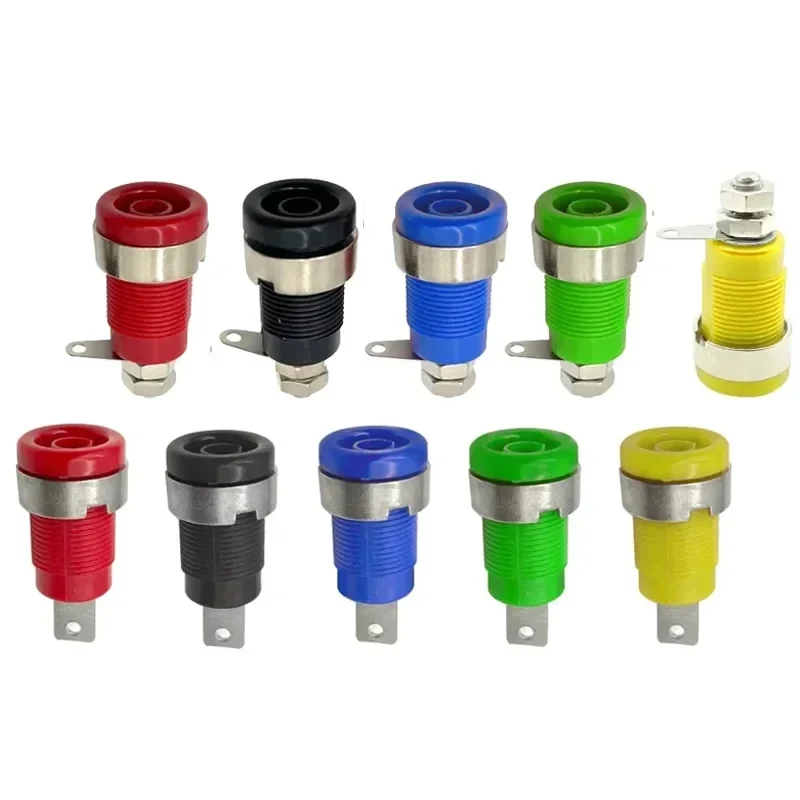 20PCS Insulated Safety 32A 4mm Banana Socket Terminal -5 Colors Female Jack Panel Mount Socket Binding Post Wire Connector