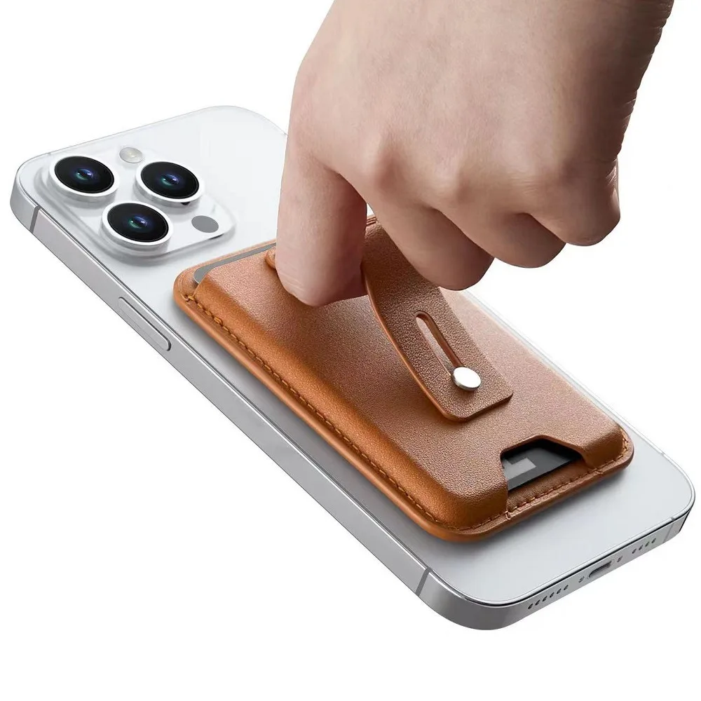 OUIO MagSafe Wallet Phone Card Holder Secure Grip Adjustable Phone Wallet Case Anti-lost Safety For IPhone 17 16 15 14 13 Series view 2