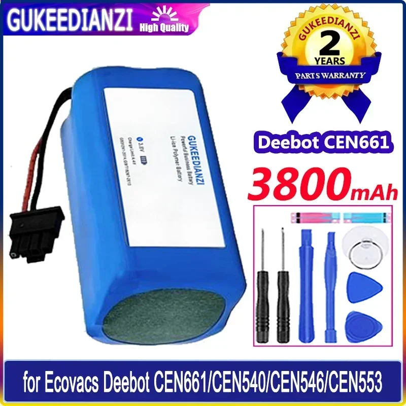 

Robotic Vacuum Cleaner Battery 3800mAh For Ecovacs Deebot CEN661 CEN540 CEN546 CEN553 Vacuum Robot CEN661 Black Plug