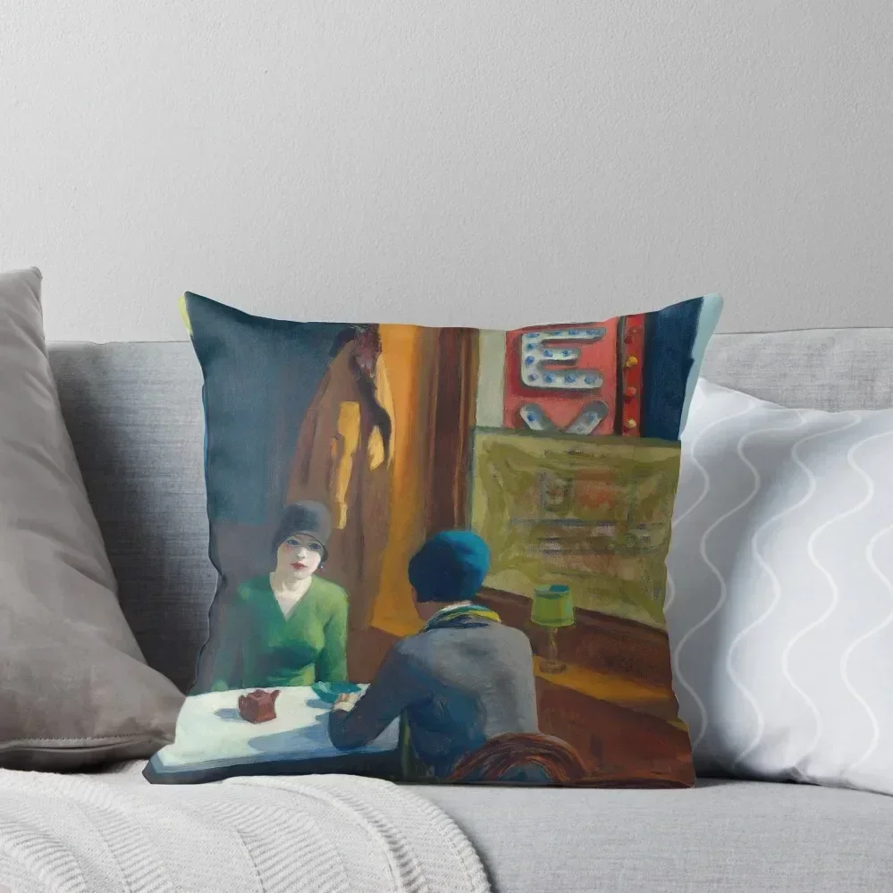 Chop Suey - Edward Hopper Throw Pillow Pillow Covers Decorative Decorative Cushions Pillowcase pillow