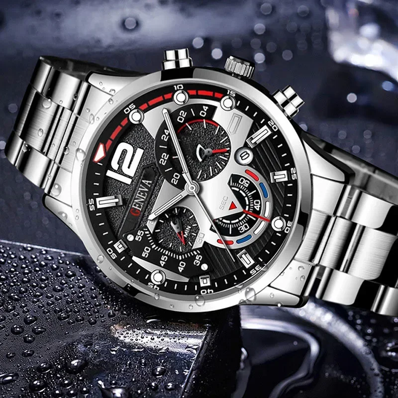 Montre Homme 패션 남성용 스포츠 시계, 럭셔리 스틸 쿼츠 시계, 비즈니스 시계, 캐주얼 달력 시계