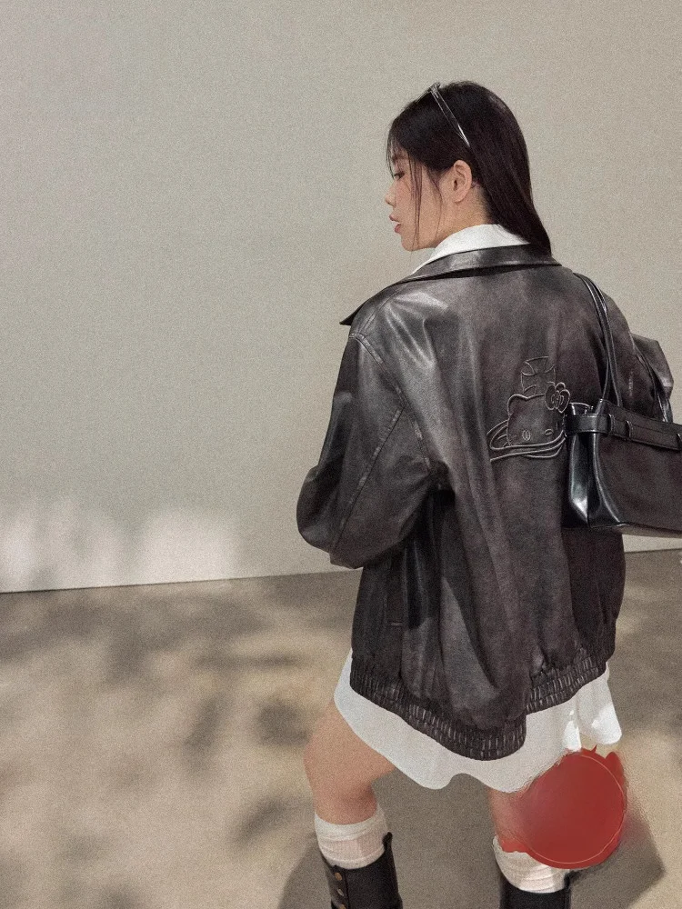 

Комплект для похудения: модный кожаный жакет и белая юбка с высокой талией для женщин больших размеров