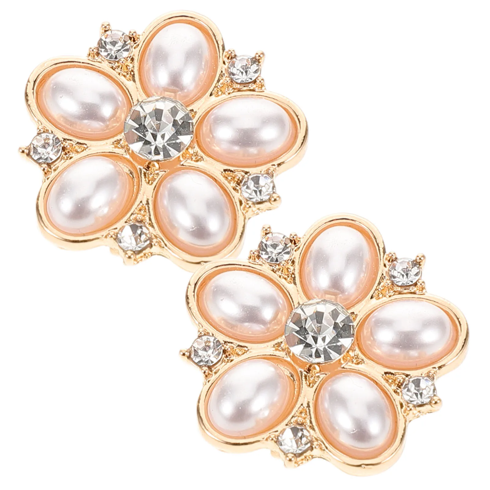 

2Pcs Pearl Button Covers for Women Stylish Cuff Links Shirt Cuff Jewelry Sparkling Dress Shirt Button Clips Detachable