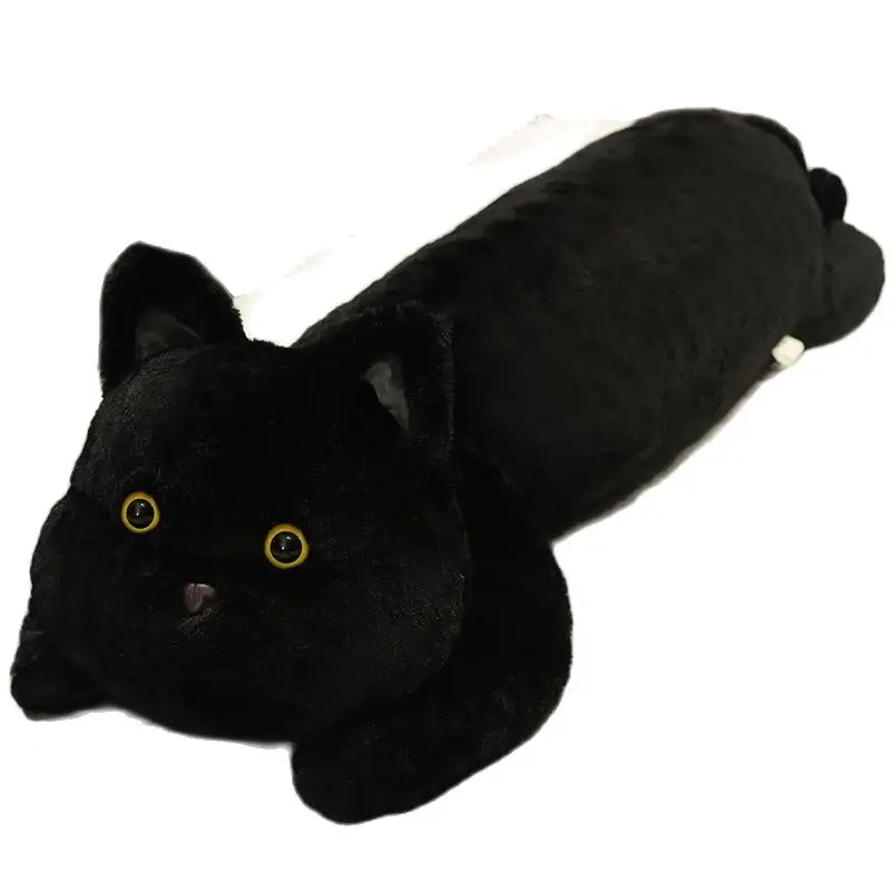 Simpatico gatto nero Peluche divertente cuscino animale addormentato farcito cartone animato Peluche cuscino cuscino Peluche compleanno ragazze