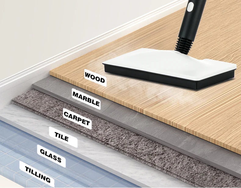 С кронштейном 6 в 1, 1500 Вт, портативный пароочиститель для пола с высоким нагревом, ковер для дома, влажная и сухая пароварка, многофункциональный