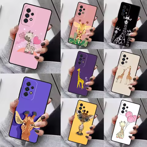 Cute Cartoon Animal Giraffe Phone Case For Samsung Galaxy S23 S21 S20 FE S24 S22 Ultra Note20 S10 S9 S8 Plus A40 A52 A12 A13 A53