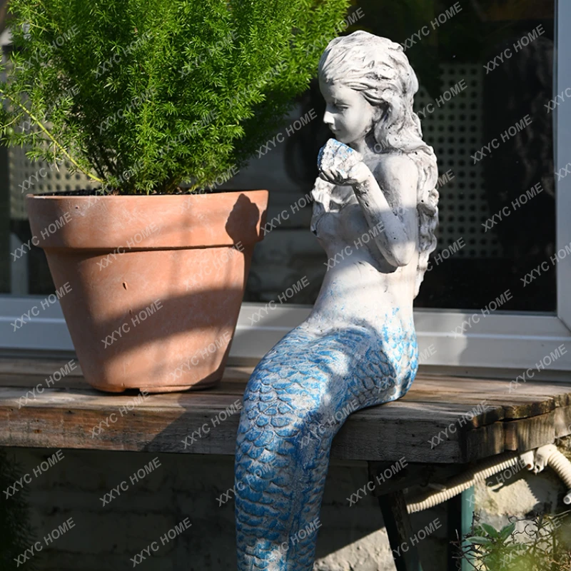 Mermaid Garden Courtyard Decoration Decoration Floor Pool Balcony Terrace Layout Creative Outdoor Handicraft Equipment Ornaments