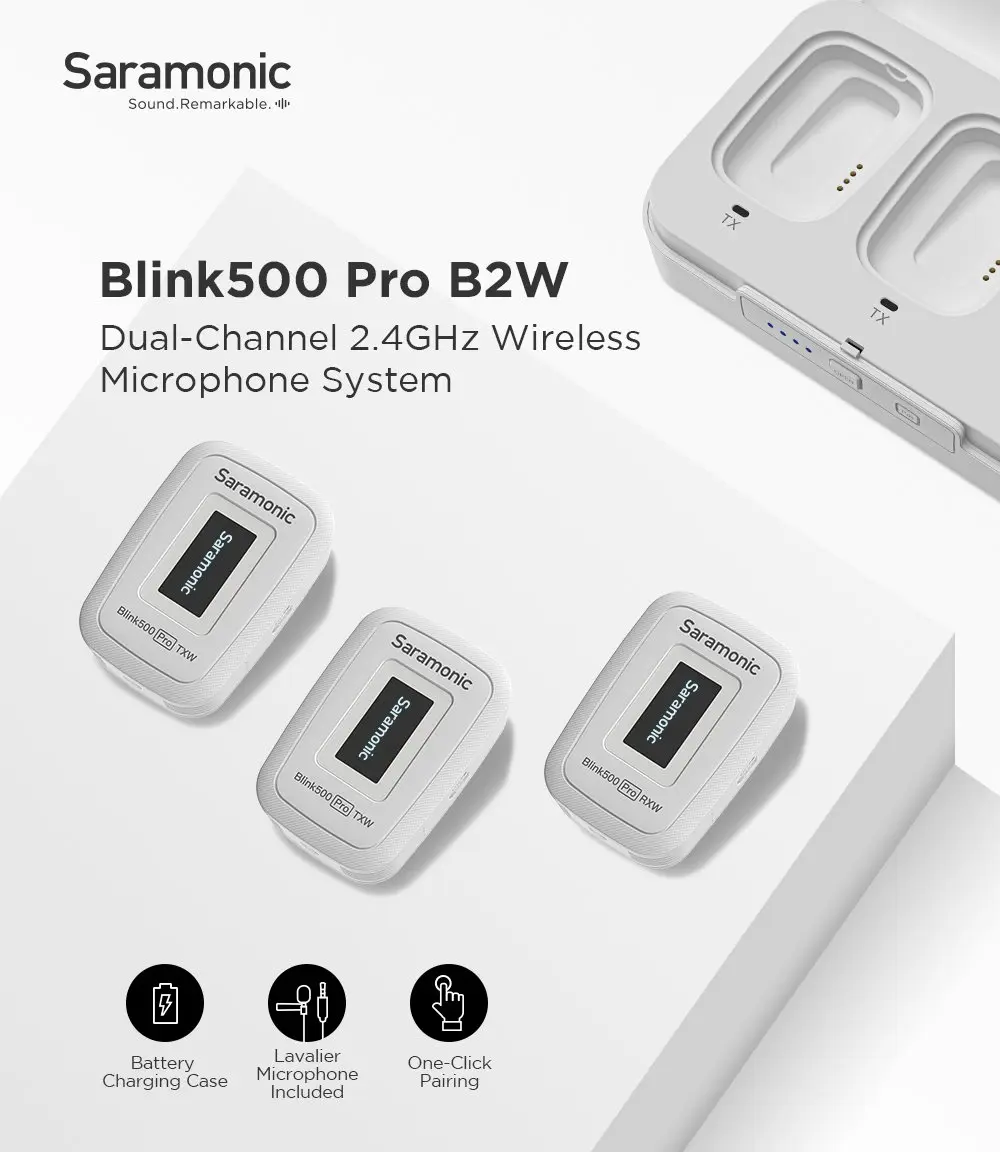Saramonic Blink500 Pro HM Rechargeable Handheld Mic Transmitter Holder for Blink 500 Pro B1 B2 TX Wireless Lavalier Microphone view 2