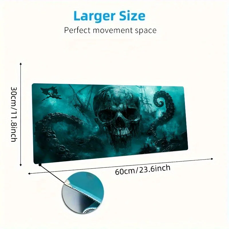 Extra Large Pirate Ship Design Mouse Pad, XXL Computer Keyboard Mat, Decorative Mouse Pad - Suitable for Gaming and Office Use