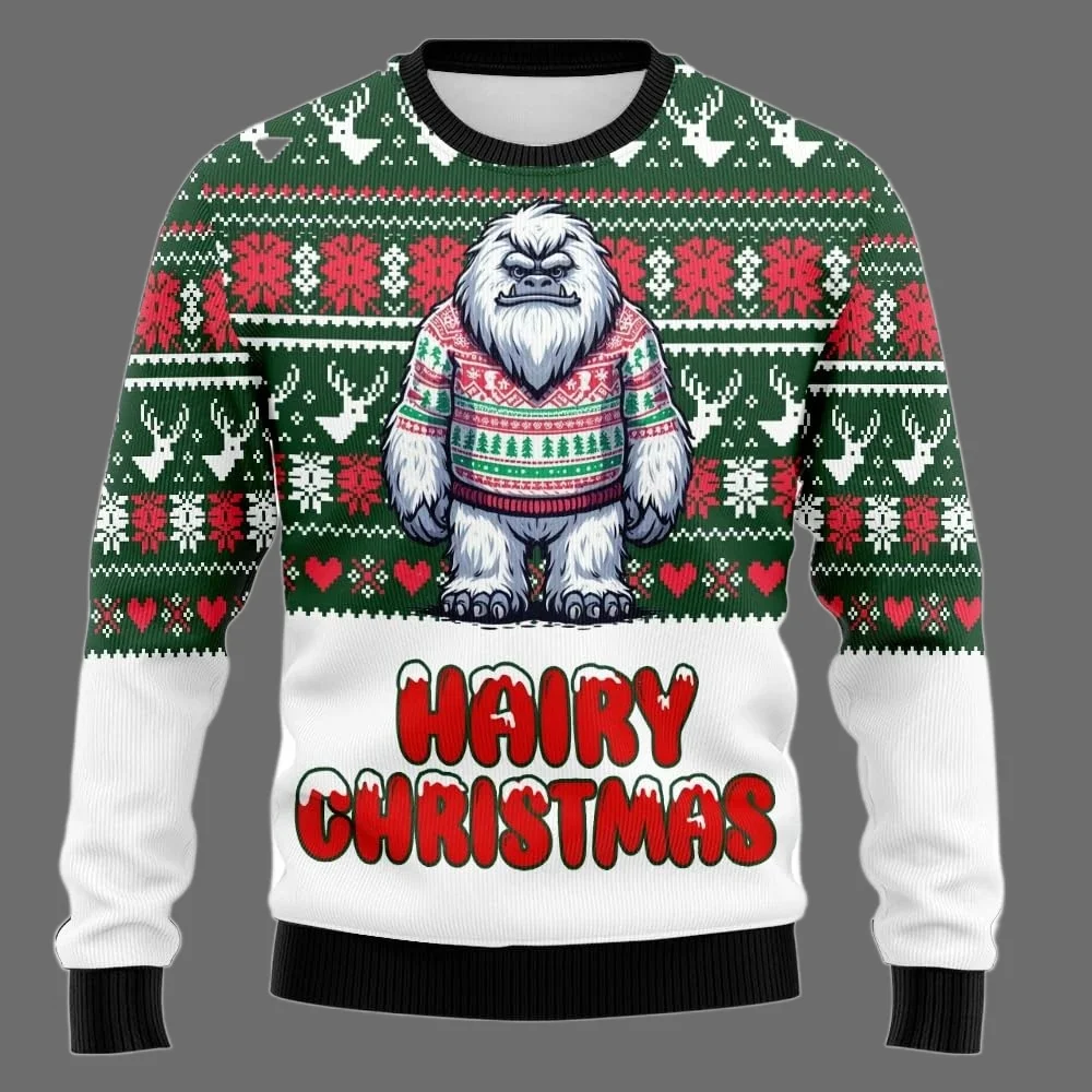 25/26 Hot Selling New MERRY SQUATCHMAS Series Ugly Sweater Family Christmas Party Hoodie Enlarged Adult Autumn/Winter Top