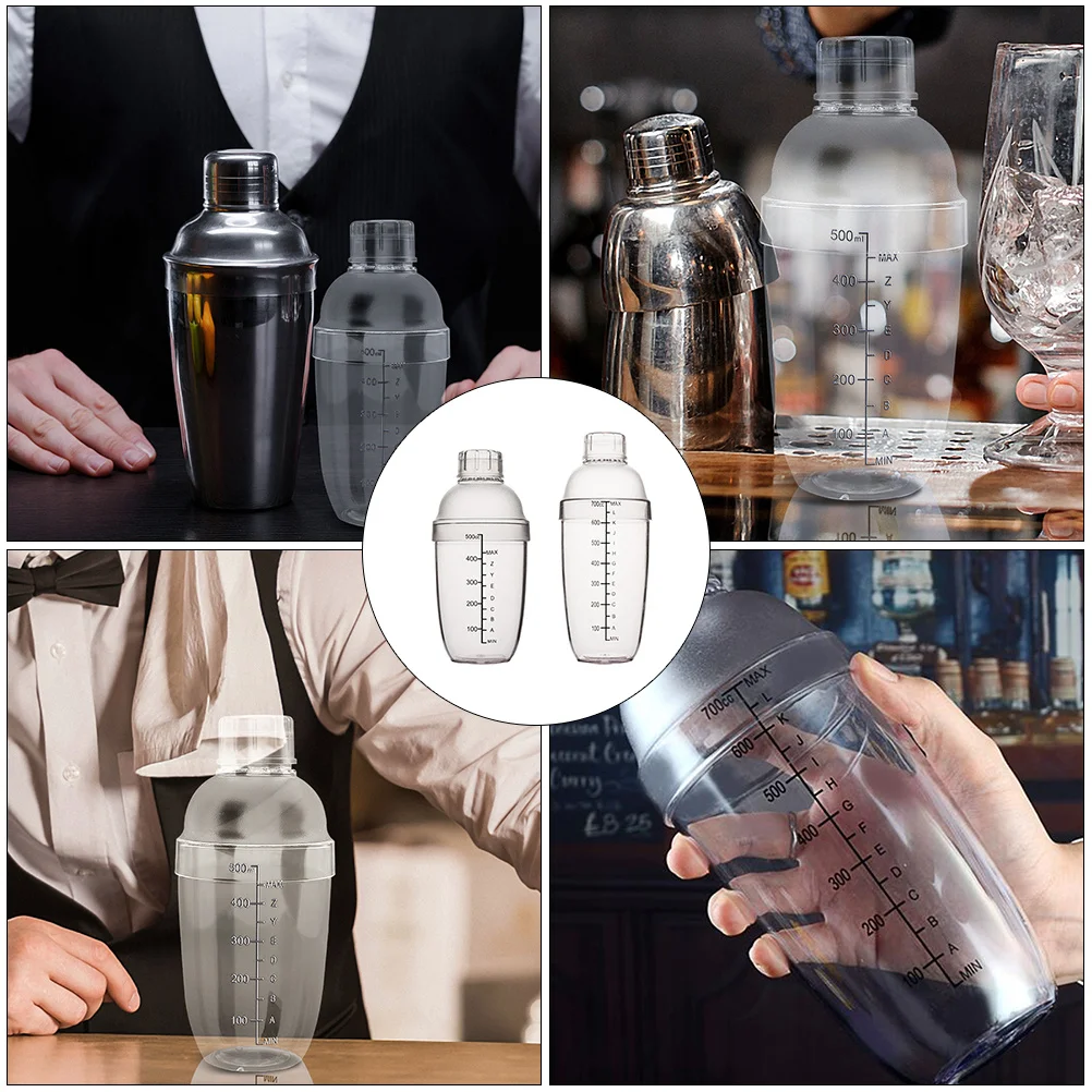 1 Set Transparent Snow Grams Mug Graduated Glass Anti-Scald Shaker Bottle For Bar Decor Wine Container Milk Tea Tool