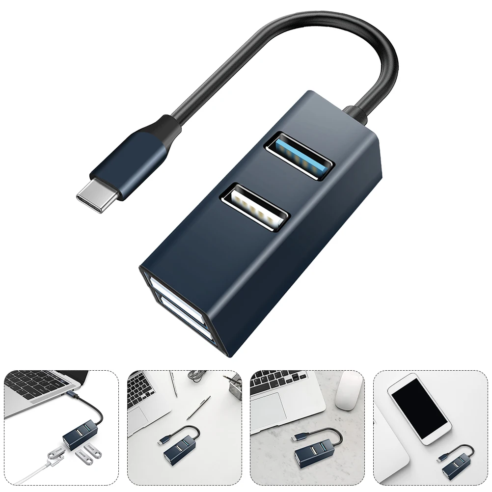 

4 Ports Type-C USB 3.0 Hub Aluminum Alloy Multi-Port Data Transfer Adapter Laptop Computer Phone Dock Splitter 5Gbps