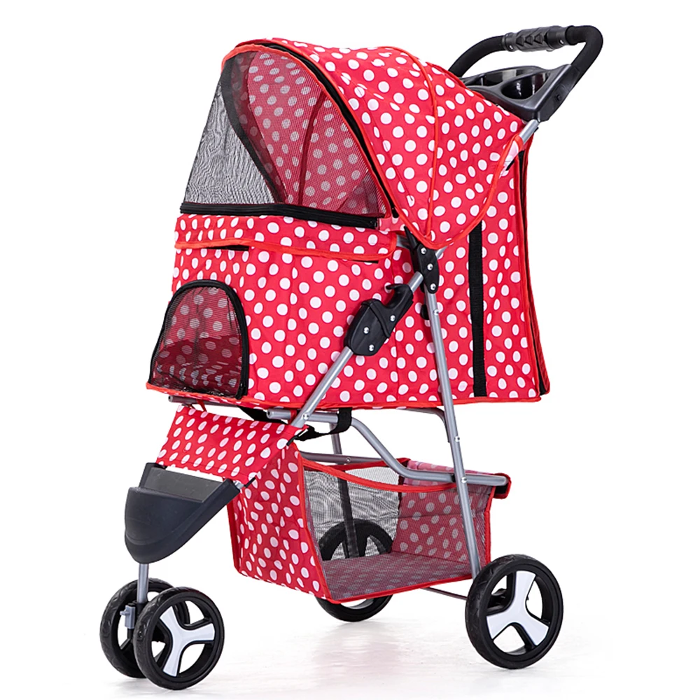 

Pet Stroller Three-wheel Outdoor Trolley Portable Travel Cart for Cat Dog